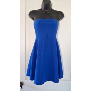 Express Blue Strapless Dress